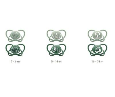 2 Chupetas Silicone Borboleta Nip First Moments Verde 5-18m
