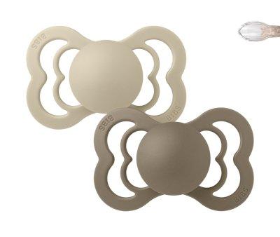 Pack 2 Succhietti BIBS Supreme Vanilla/Dark Oak Silicone