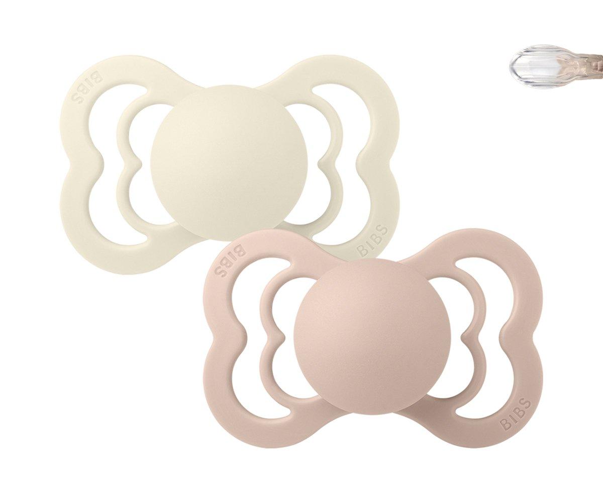 2 Chupetes BIBS Supreme Blush/Ivory Silicona - Tutete