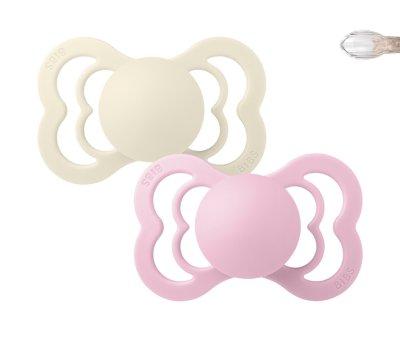 Pack 2 Succhietti BIBS Supreme Ivory/Baby Pink Silicone