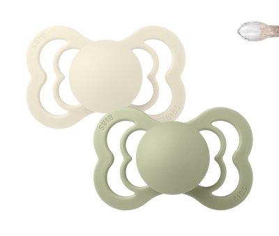 Pack 2 Succhietti BIBS Supreme Ivory/Sage Silicone