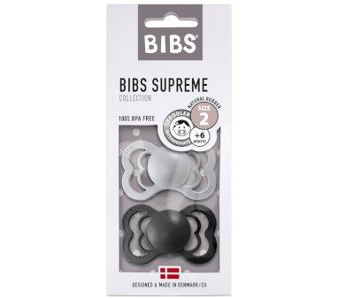 2 Chupetas Bibs Supreme Latx Cloud/Black