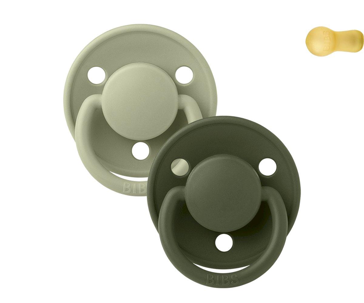 2 BIBS Soothers De Lux Sage/Hunter Green