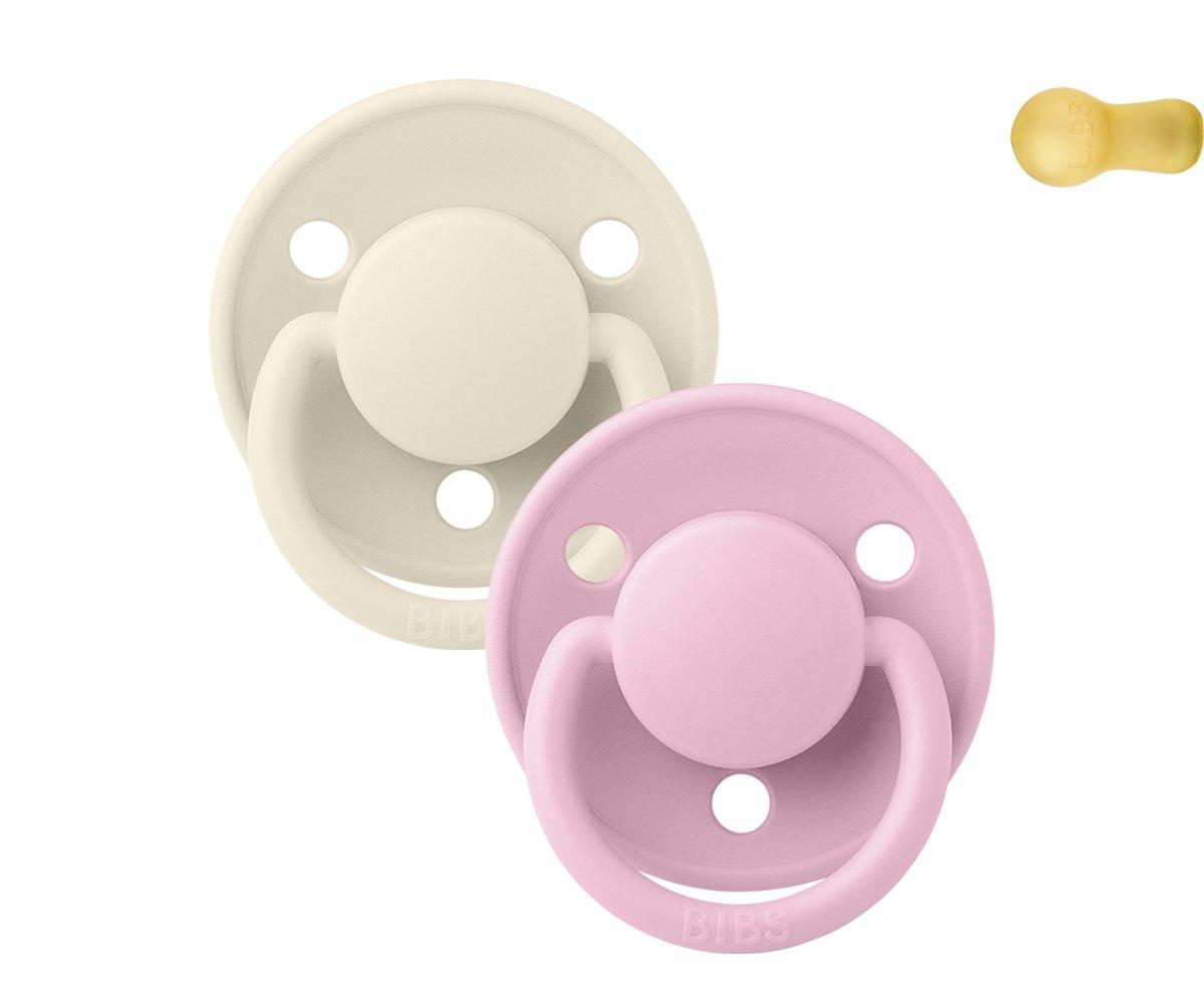 2 Succhietti BIBS De Lux Ivory/Baby Pink