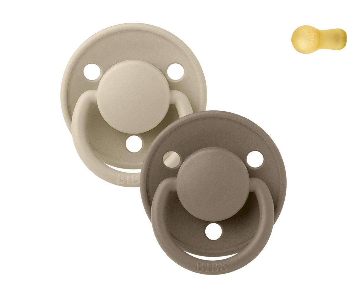 2 BIBS Soothers De Lux Vanilla/Dark Oak