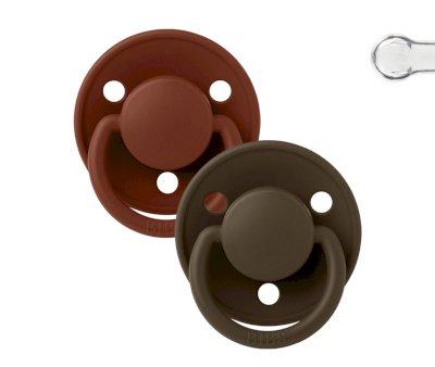 2 Chupetes BIBS De Lux Rust/Mocha Silicona