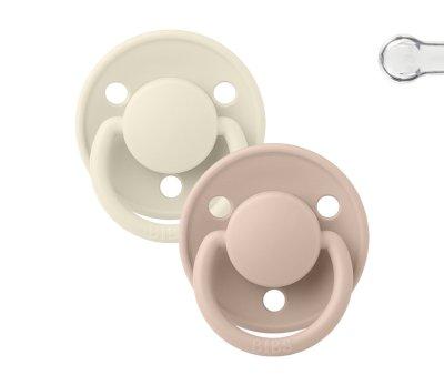 2 Chupetas BIbs De Lux Ivory /Blush Silicone