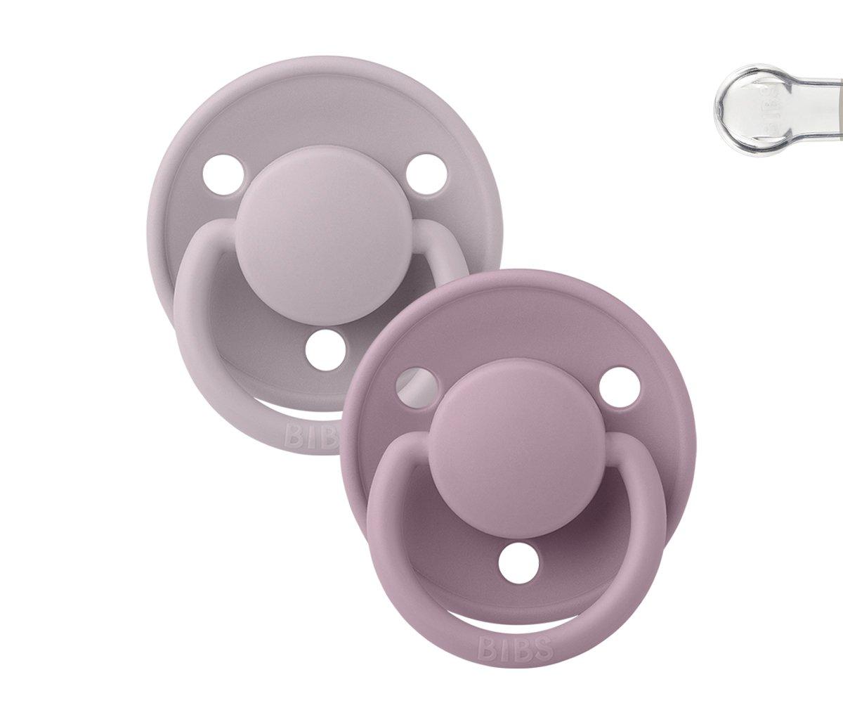 2 Chupetas Silicone BIBS De Lux Dusky Lilac/Heather