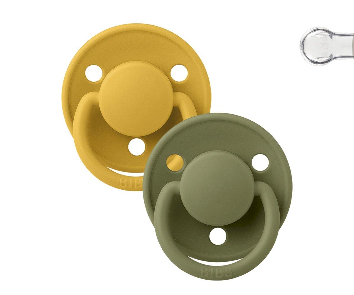 2 Succhietti BIBS De Lux Honey Bee/Olive Silicone