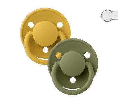 2 Chupetes BIBS De Lux Honey Bee/Olive Silicona