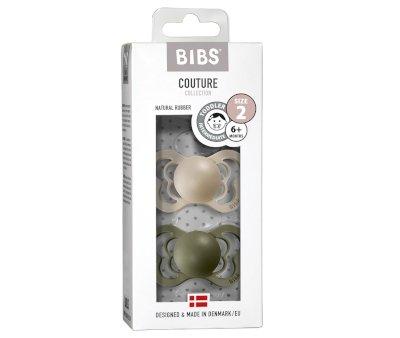 2 Chupetes BIBS Couture Vanilla/Olive Ltex