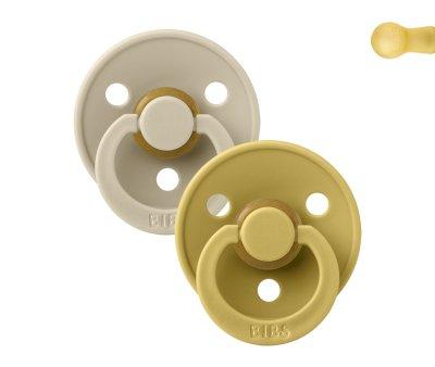 2 Chupetes BIBS Colour Round Vanilla/Mustard