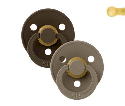 2 Chupetes BIBS Colour Round Mocha/Dark Oak
