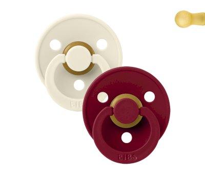 2 Chupetas BIBS Colors Ivory/Ruby