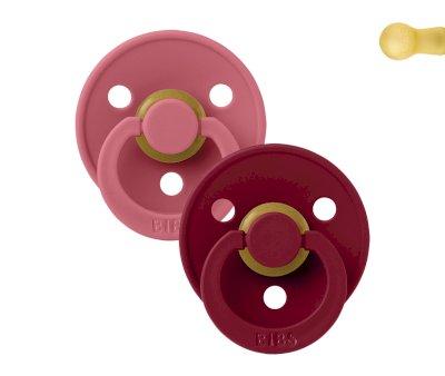 2 Chupetas BIBS Colors  Coral/Ruby