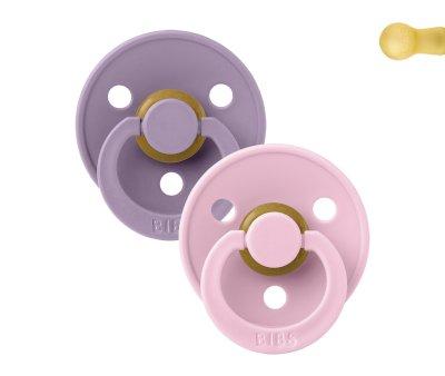 2 Succhietti BIBS Colour Round Lavender/Baby Pink