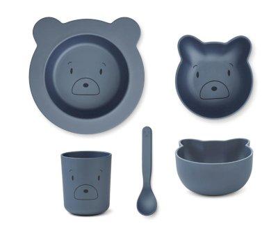Set Jantar 4 peas Joana Mr Bear Stormy Blue