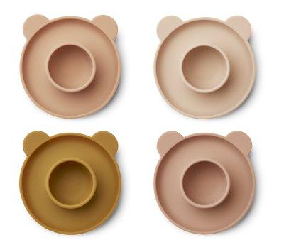 4 Porta ovos de silicone  Janus Mr Bear Rose Multi Mix