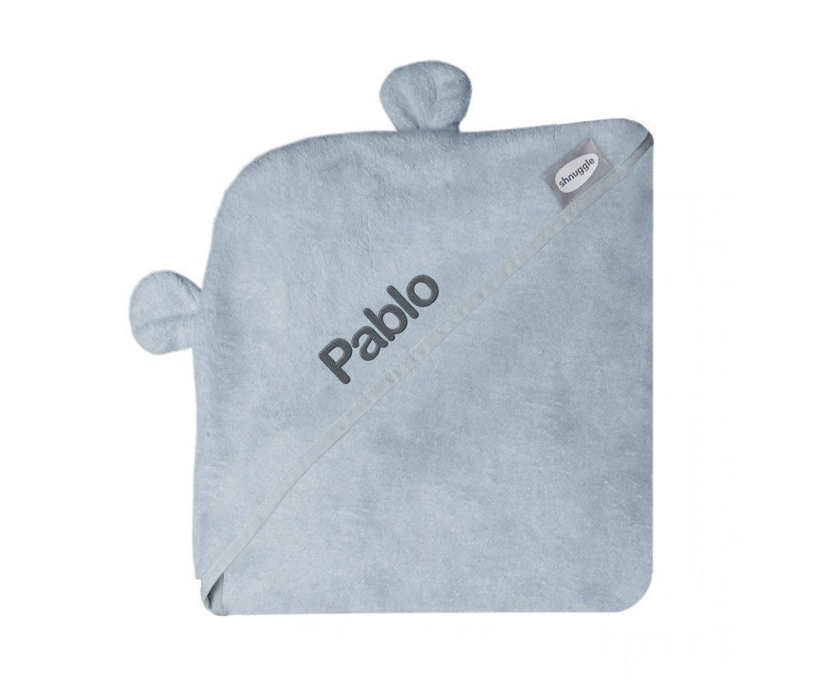 Capa de baño para bebé de algodón blanco y gris KOALA