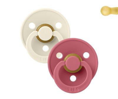 2 Chupetes BIBS Coral/Ivory