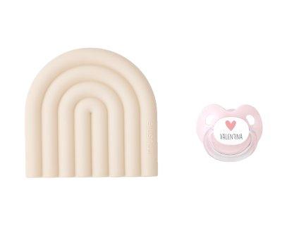 Pack Personalized Pacifier+Rainbow Teether Shifting Sand