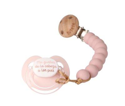 Coffret cadeau Attache-sucette Tu me plais de la tte aux pieds rose