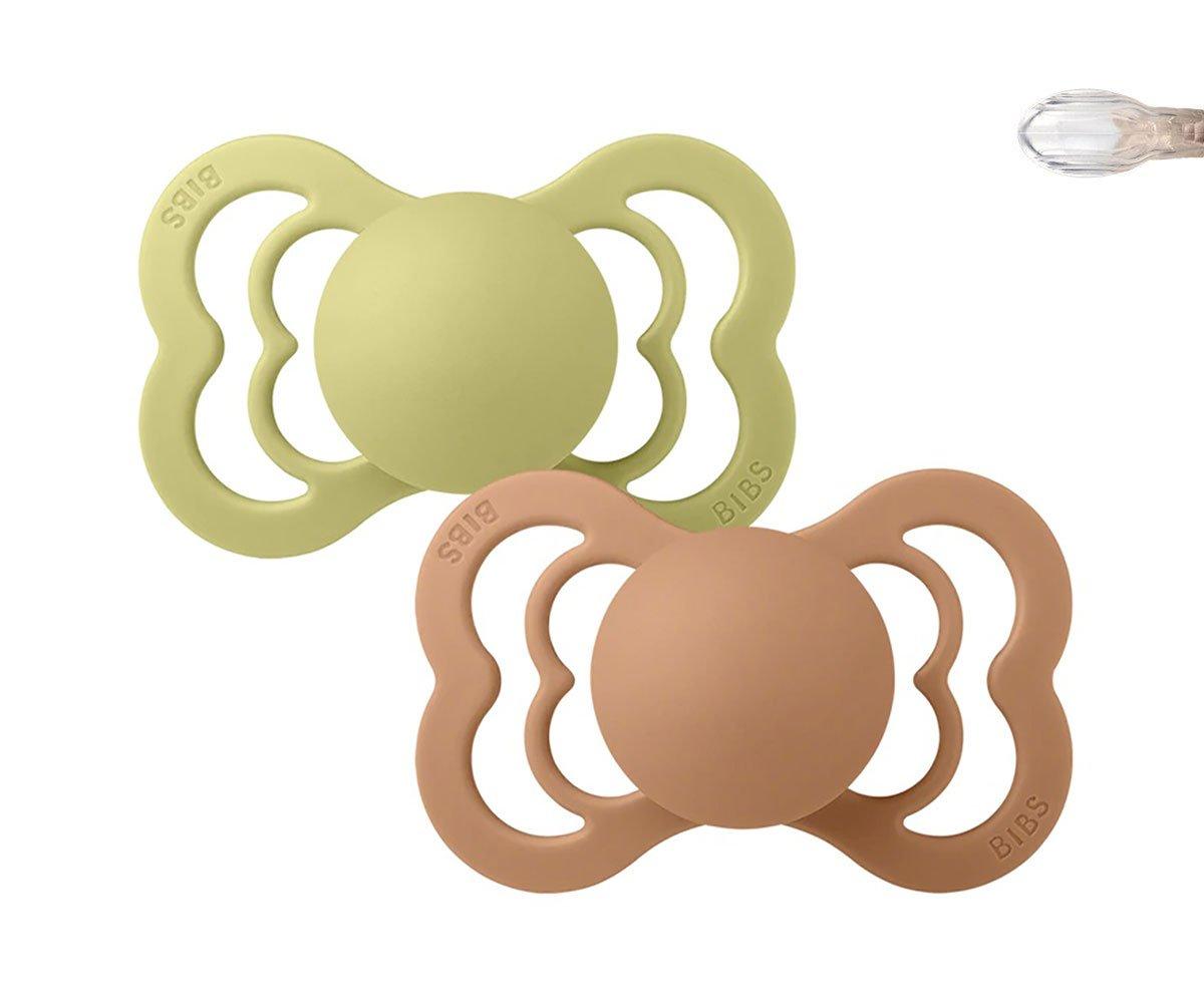 2 Chupetas BIBS Supreme De Silicone Meadow/Earth