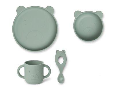 Conjunto de louas  Silicone Vivi Mr Bear Peppermint