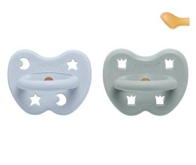 2 Chupetes Caucho Hevea Cottage Blue/Grey 3-36m