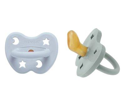 2 Chupetes Caucho Hevea Cottage Blue/Grey 3-36m
