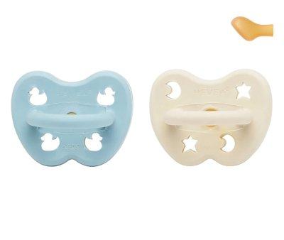 2 Chupetas Borracha Hevea Baby Blue/Milky White 0-3m