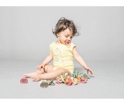 2 Chupetas Borracha Hevea Baby Blue/Milky White 0-3m