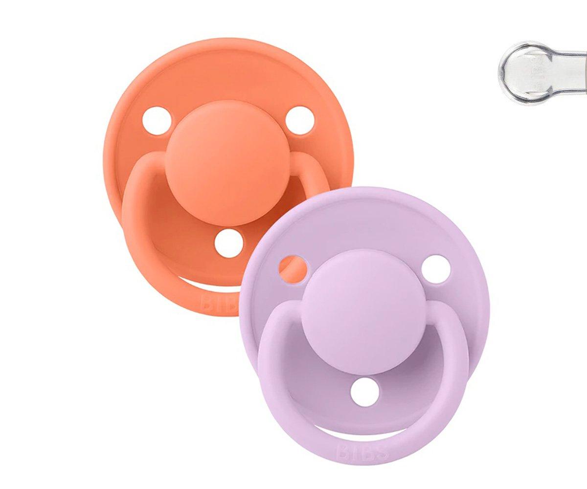 2 Succhietti BIBS De Lux Papaya /Violet Sky Silicone