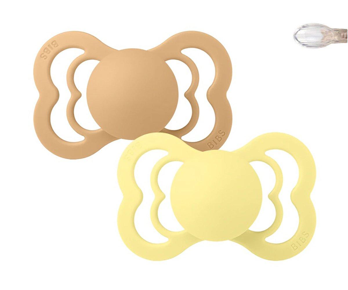 2 Chupetas Silicone BIBS Supreme Desert Sand/Sunshine