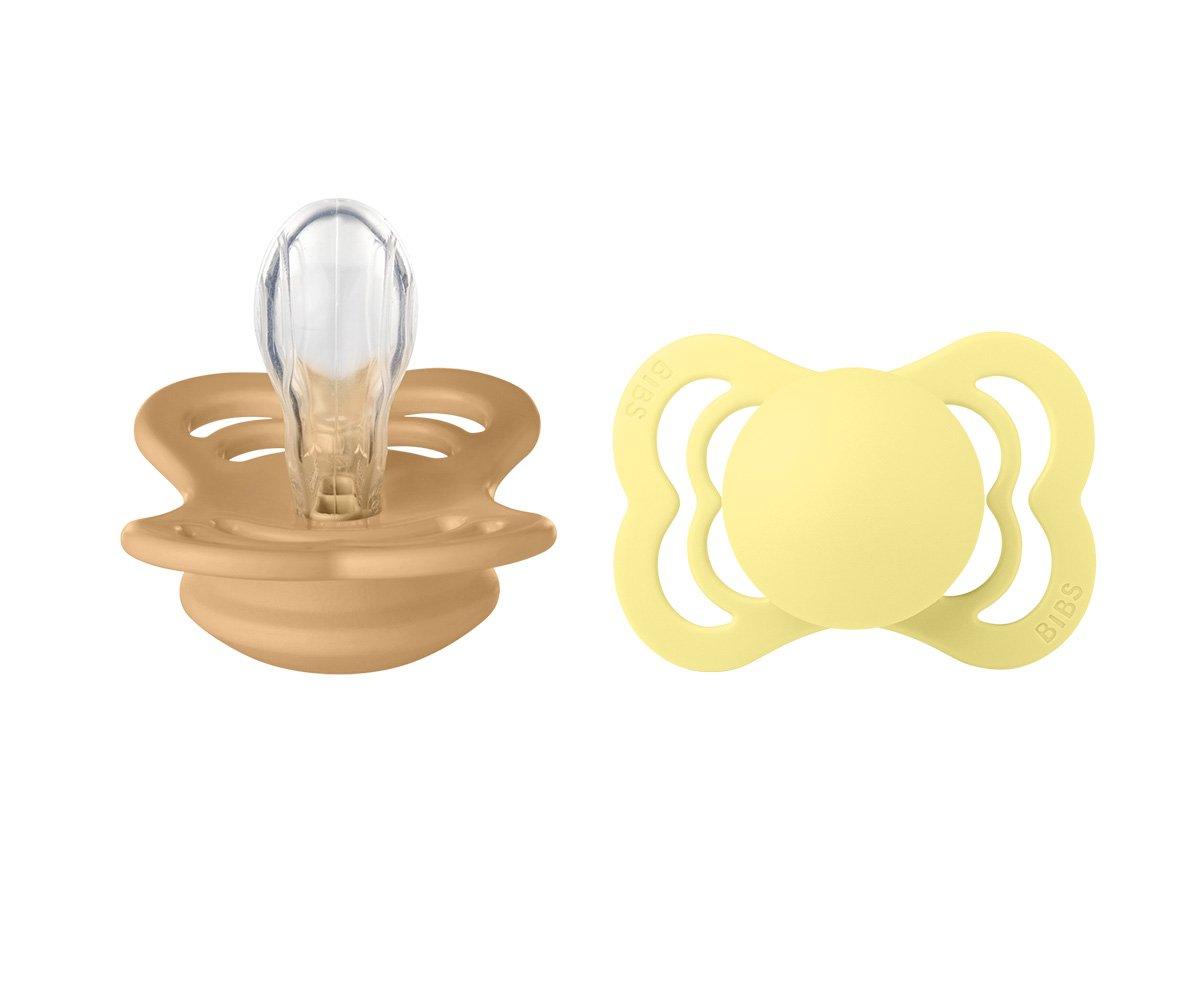 2 Chupetas Silicone BIBS Supreme Desert Sand/Sunshine