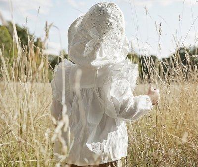 Beach Hat with Embroidered Broderie Anglaise
