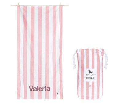 Toalla Playa Extra Large Microfibra Cabana Rosa Pastel Personalizable