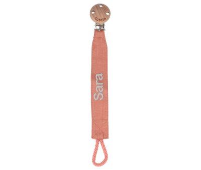 Chupetero Wash Cordn Peach Personalizable