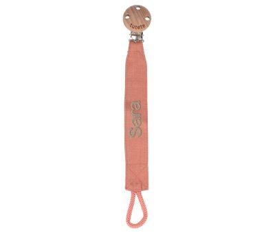Chupetero Wash Cordn Peach Personalizable