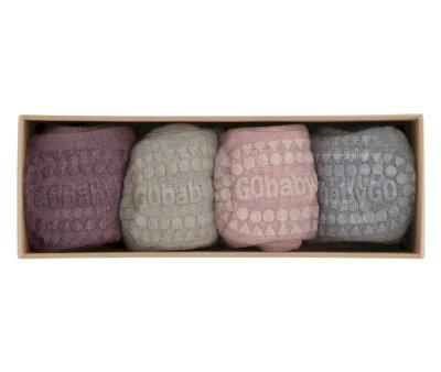 Box4 Meias Sola Antiderrapante Dusty Rose
