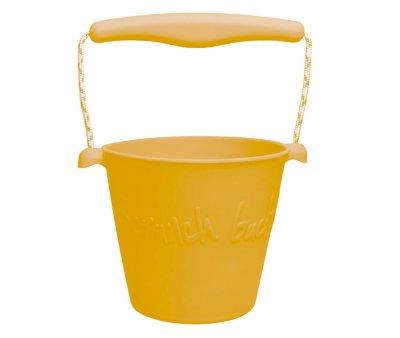 Cubo de Playa de Silicona Mostaza