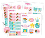 Pack Combinado Etiquetas Termo-adesivas e Autocolantes Princesa
