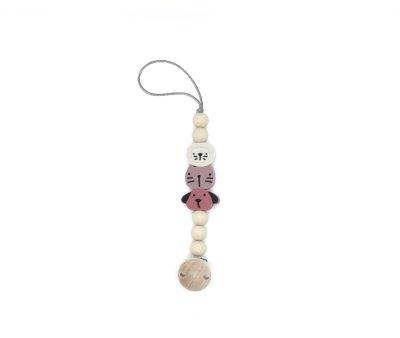 Porta-chupeta de silicone Animals Rosa