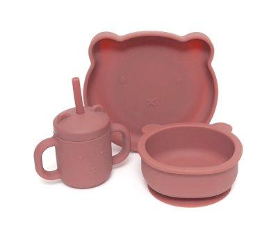 Prato com ventosa Bear Mahogany Rose
