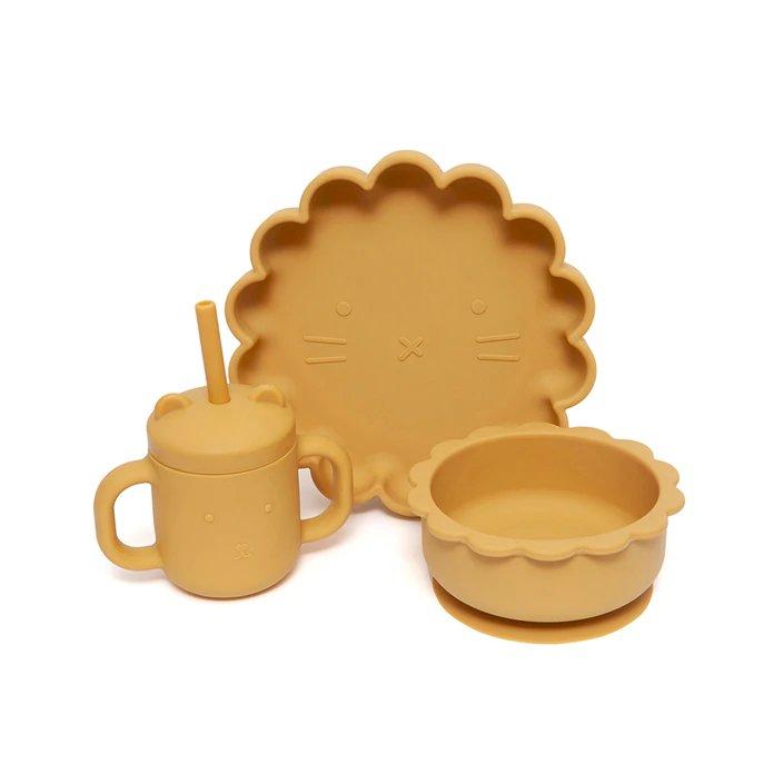 Tasse En Silicone Avec Anses Et Paille Ocre