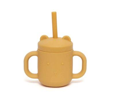 Taza Silicona con Asas y Pajita Ochre