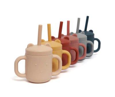 Taza Silicona con Asas y Pajita Honey