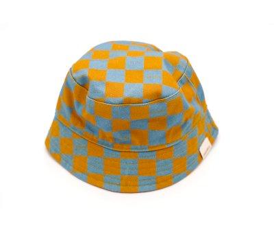 Cappello Reversibile Checks Laguna/Wheat