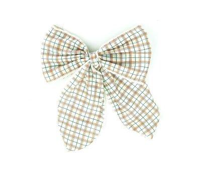 Clip del Pelo con Lazo Mediano Plaid Pattern