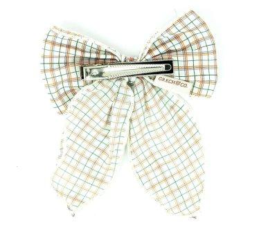 Clip del Pelo con Lazo Mediano Plaid Pattern